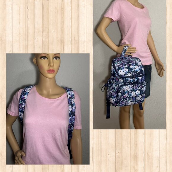 Vera Bradley Featherweight Backpack Artist\'s Garden Purple NWT main image 6